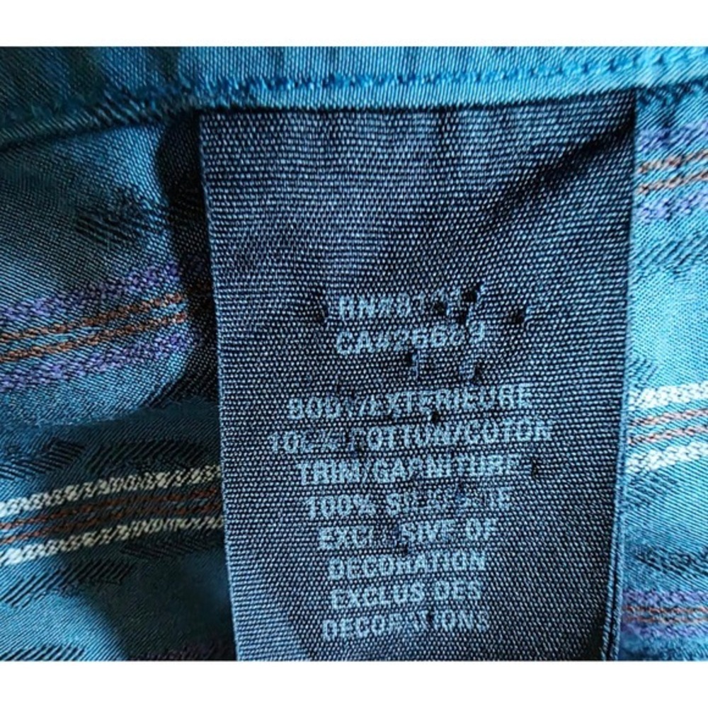 Robert Graham‎ Blue Striped Cotton Silk Button Up Shirt Men's M Made in India - Picture 9 of 14